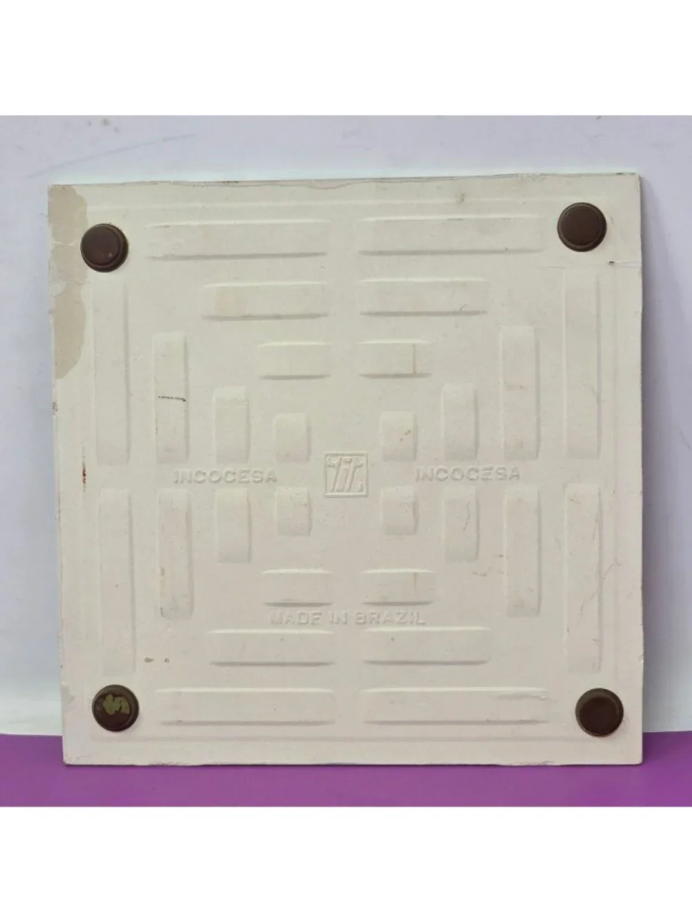 Hand-Painted‎ Ceramic Tile With Daisy Floral Design Signed By Artist 1994